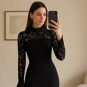 Alexis Black Fala Lace Dress Size MR